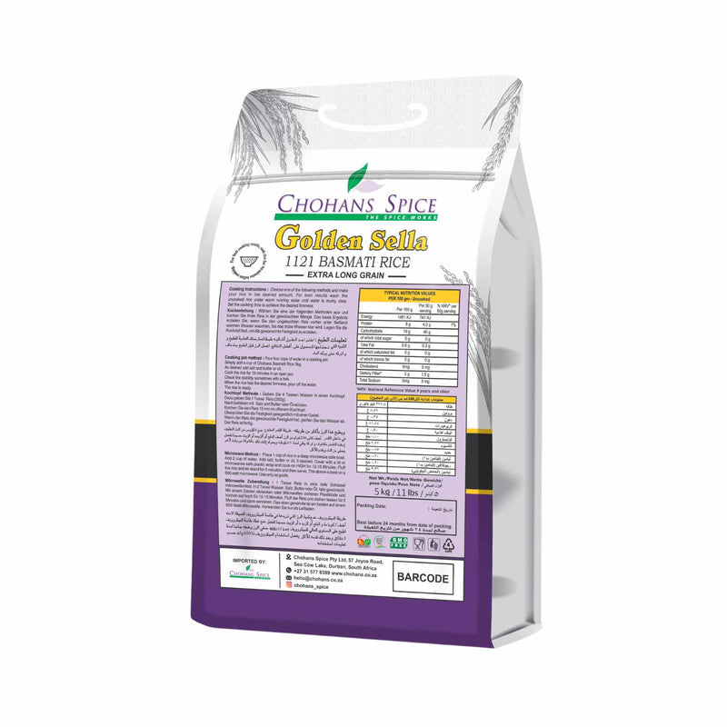 CHOHANS GOLDEN SELLA BASMATI RICE 5KG