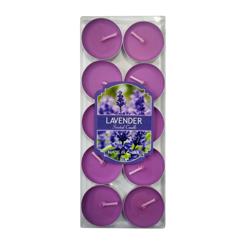 TEA LIGHTS LAVENDER SCENTED 10's