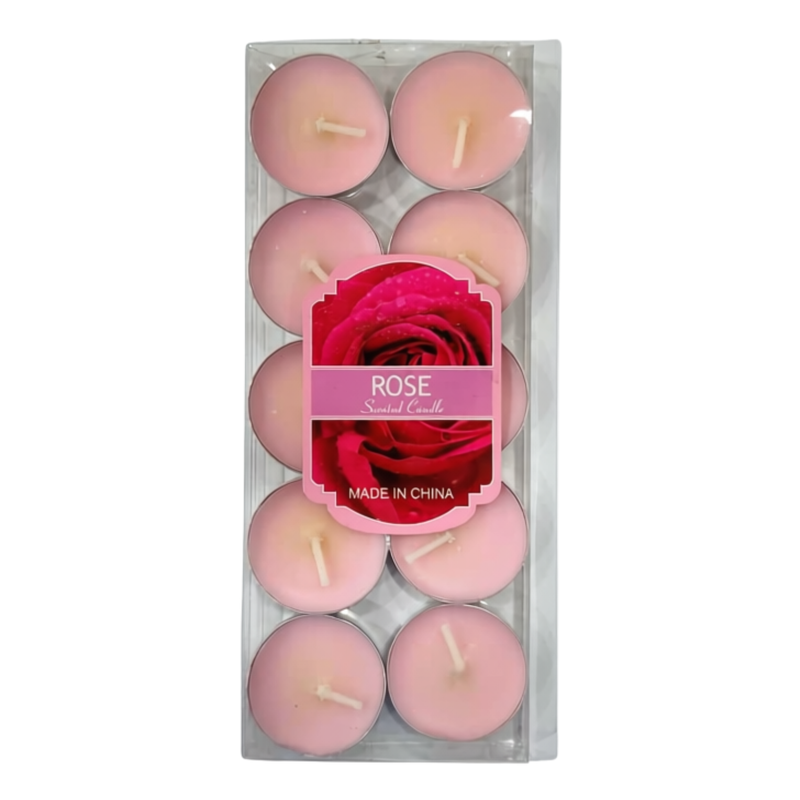 TEA LIGHTS ROSE SCENTED 10's