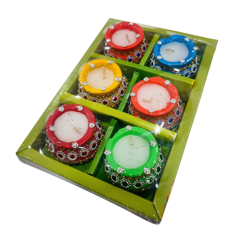 CLAY LAMPS WAX MATKI 6's (RANDOM COLOURS)