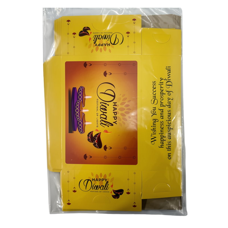 DIWALI PRINTED BOXES YELLOW 5's