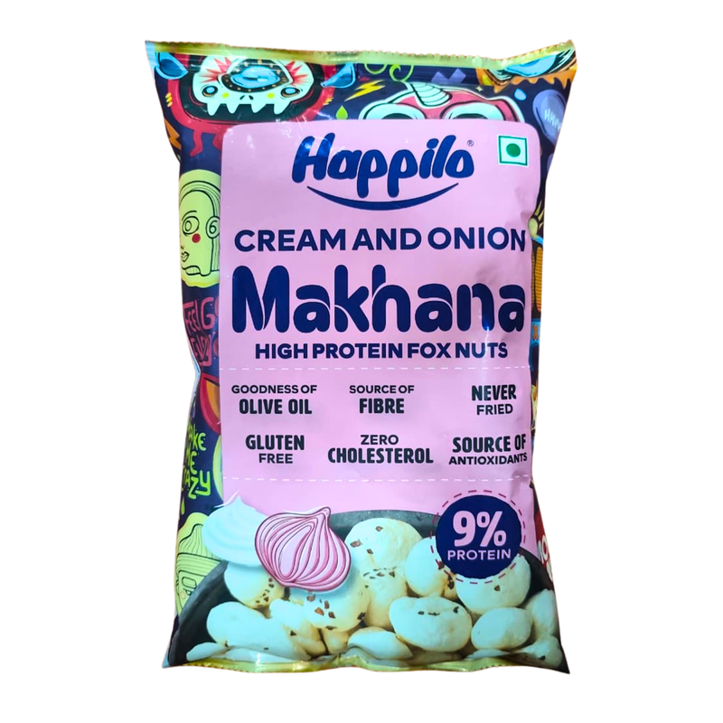 HAPPILO MAKHANA CREAM & ONION 55GM