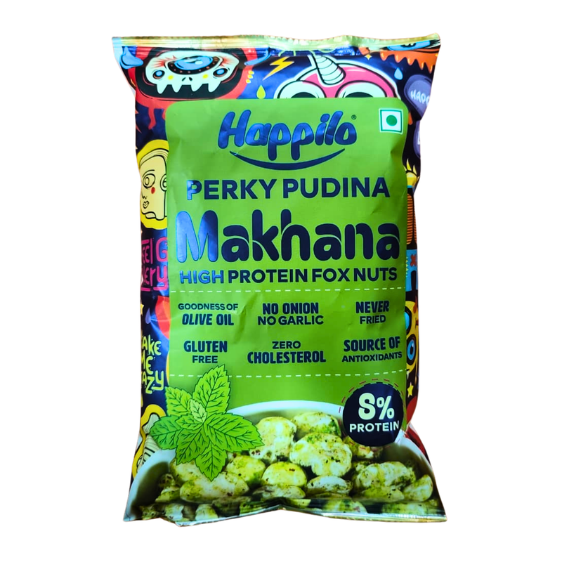 HAPPILO MAKHANA PERKY PUDINA 55GM