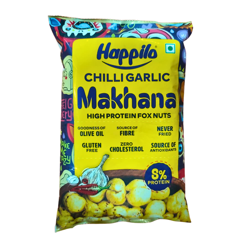 HAPPILO MAKHANA CHILLI GARLIC 55GM