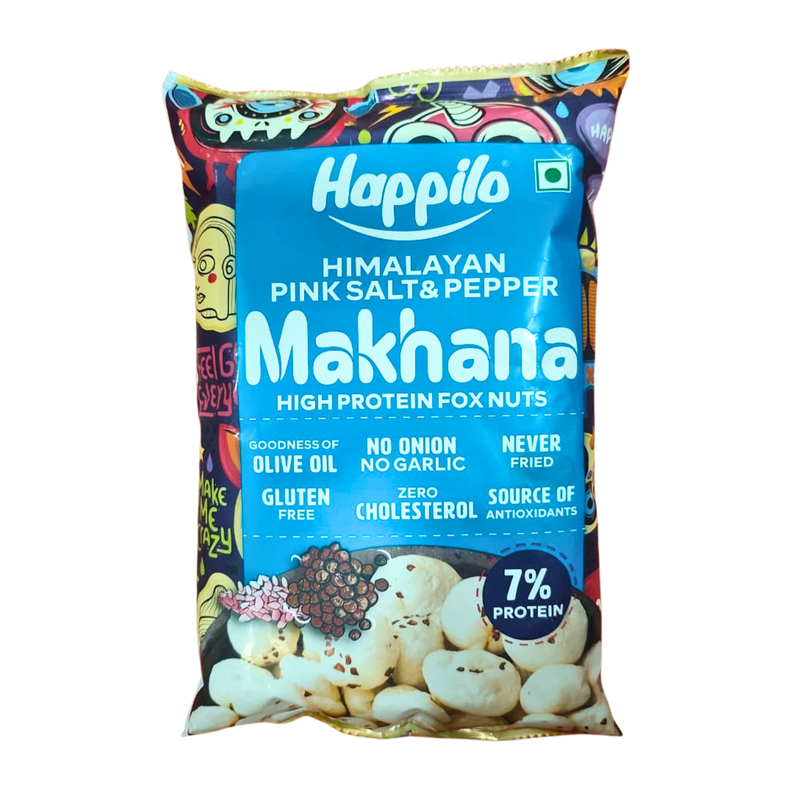 HAPPILO MAKHANA HIMALAYAN PINK SALT & PEPPER 55GM