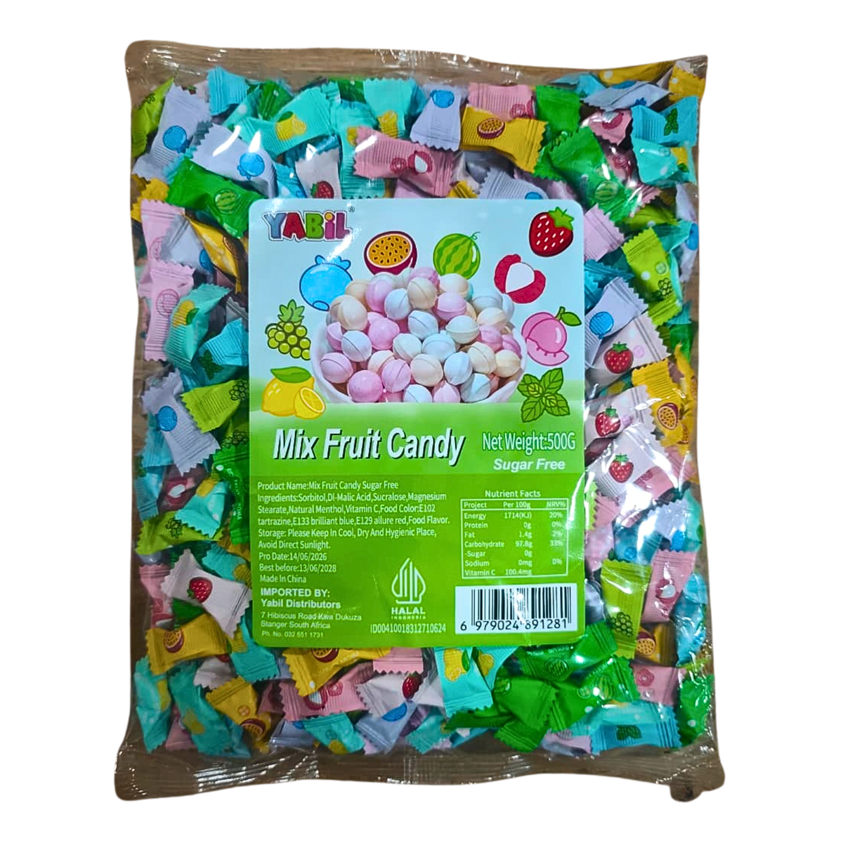 YABIL MIX FRUIT CANDY (SUGAR FREE) 500g — Chohans Spice