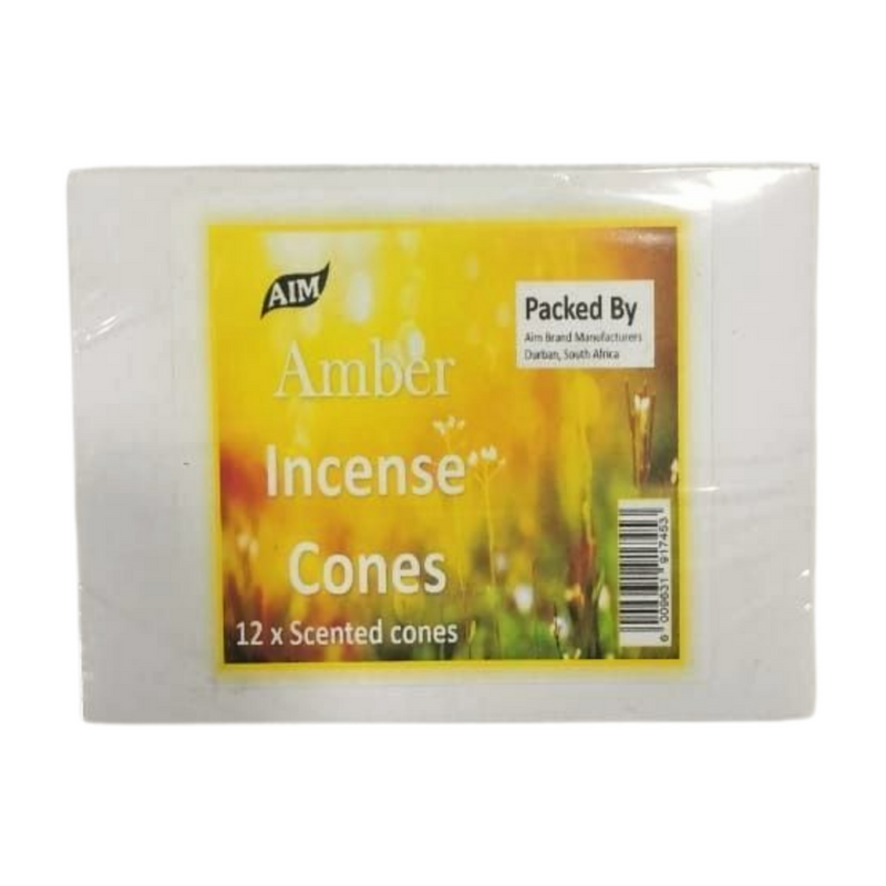 AIM AMBER INCENSE CONES 12'S
