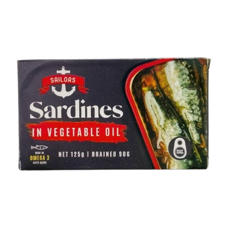 SAILORS SARDINES IN VEGETABLE OIL 125GM