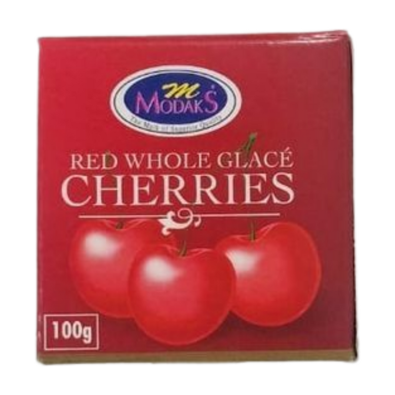 MODAKS RED WHOLE GLACE CHERRIES 100GM