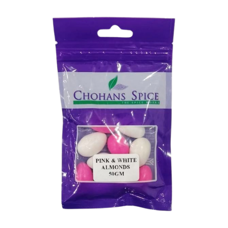 PINK & WHITE ALMONDS 50GM
