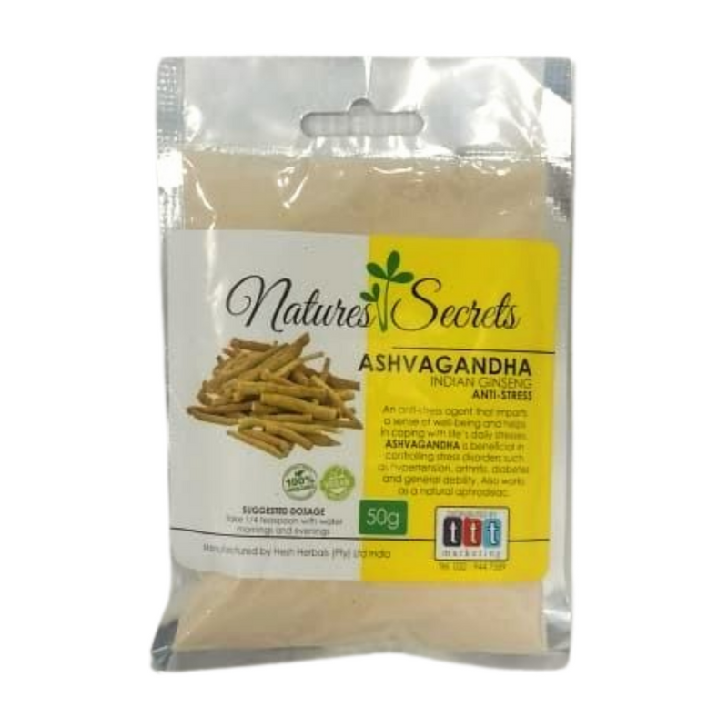 NATURES SECRET ASHVAGANDA POWDER 50GM