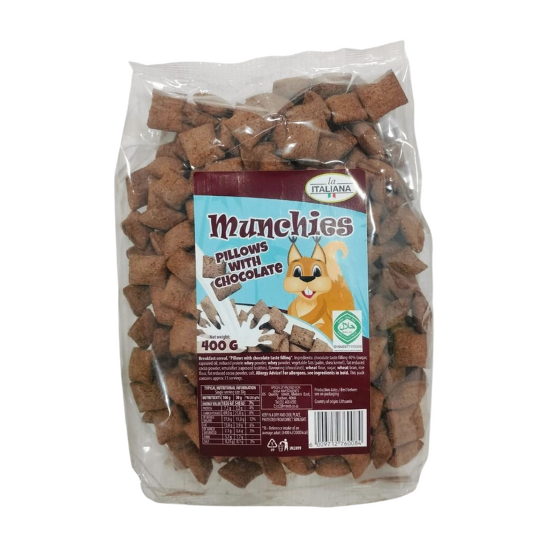 LA ITALIANA MUNCHIES CHOCOLATE FILLED PILLOWS 400GM
