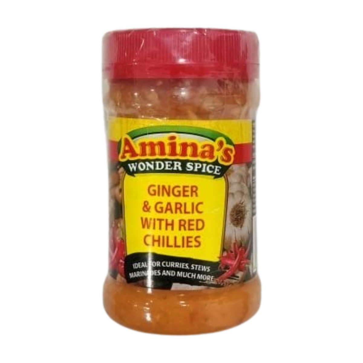 AMINAS GINGER GARLIC WITH RED CHILLIES 300GM — Chohans Spice
