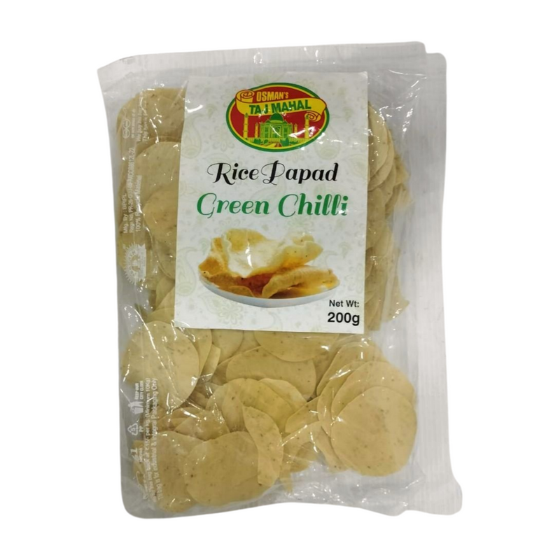 OSMANS GREEN CHILLI RICE PAPAD 200GM
