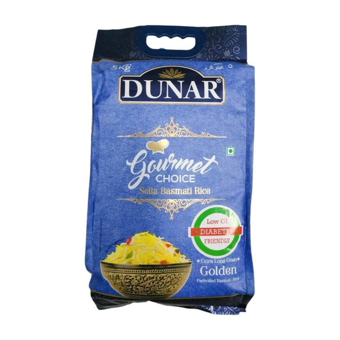 DUNAR GOURMET GOLDEN SELLA BASMATI RICE 5KG — Chohans Spice