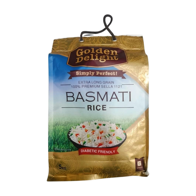 GOLDEN DELIGHT PREMIUM SELLA BASMATI RICE 5KG