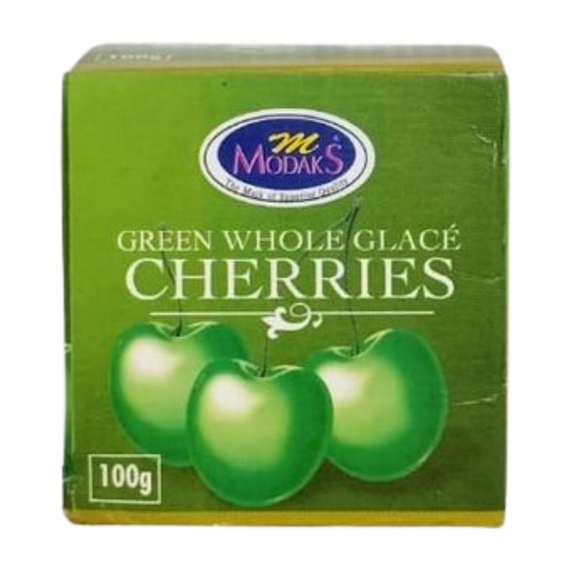 MODAKS GREEN WHOLE GLACE CHERRIES 100GM