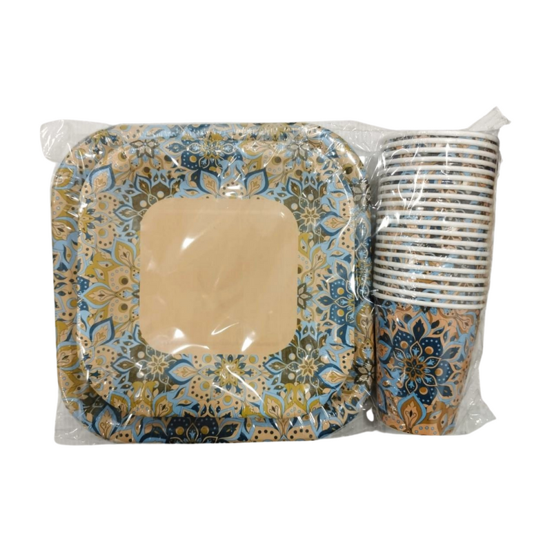 FANCY 3 PIECE DINNER SET 20'S (PAPER, RANDOM DESIGNES)