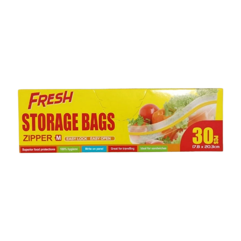 FRESH STORAGE BAGS 17.8CM x 20.3CM 30'S