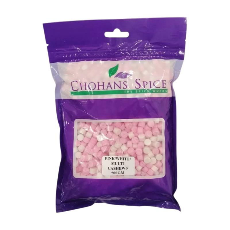 PINK & WHITE CASHEWS 500GM
