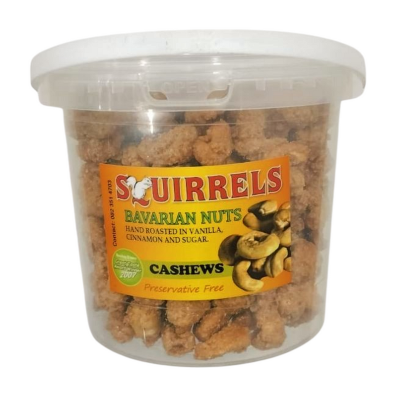 SQUIRRELS BAVARIAN CASHEW NUTS 500GM TUB