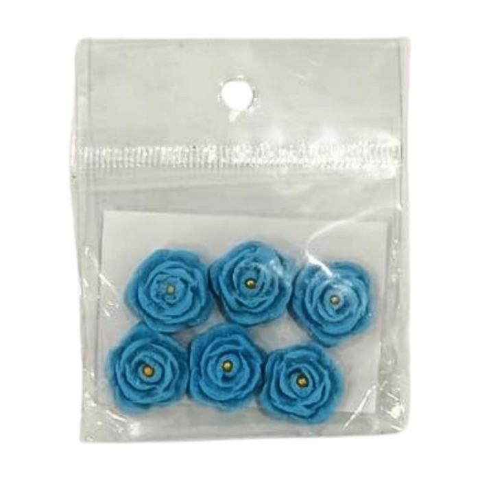 EDIBLE SUGAR FLOWERS BABY BLUE 6'S