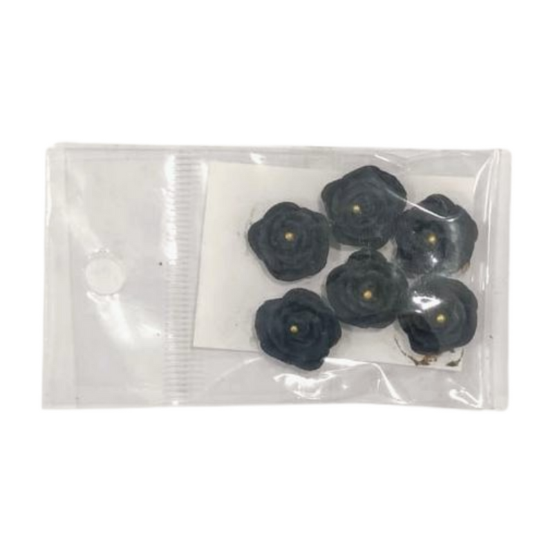 EDIBLE SUGAR FLOWERS BLACK 6'S