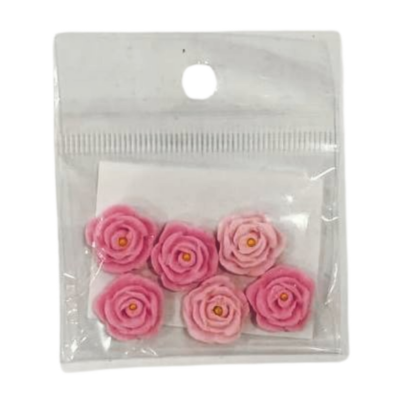 EDIBLE SUGAR FLOWERS PINK 6'S