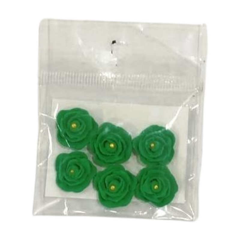 EDIBLE SUGAR FLOWERS DARK GREEN 6'S