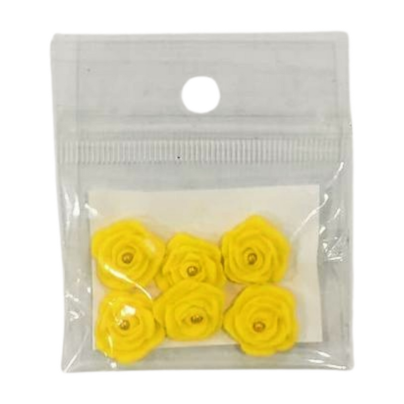 EDIBLE SUGAR FLOWERS YELLOW 6'S