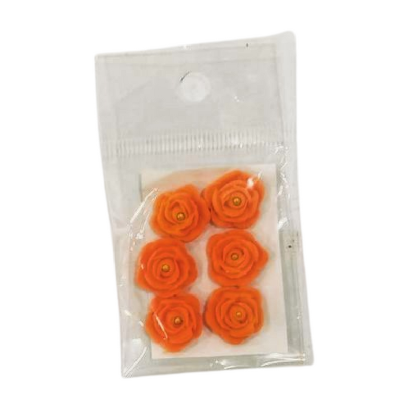 EDIBLE SUGAR FLOWERS ORANGE 6'S