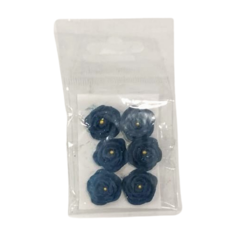EDIBLE SUGAR FLOWERS NAVY BLUE 6'S