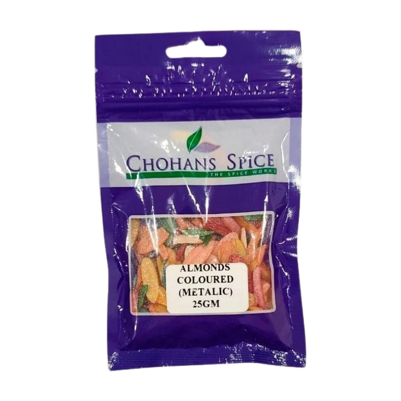METALLIC COLOURED ALMONDS 25GM
