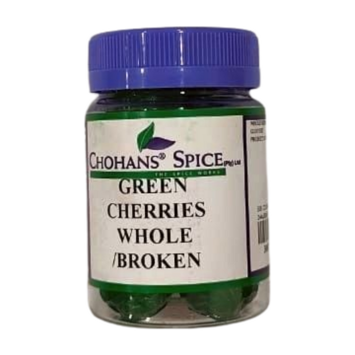 GREEN CHERRIES WHOLE/ BROKEN 100GM