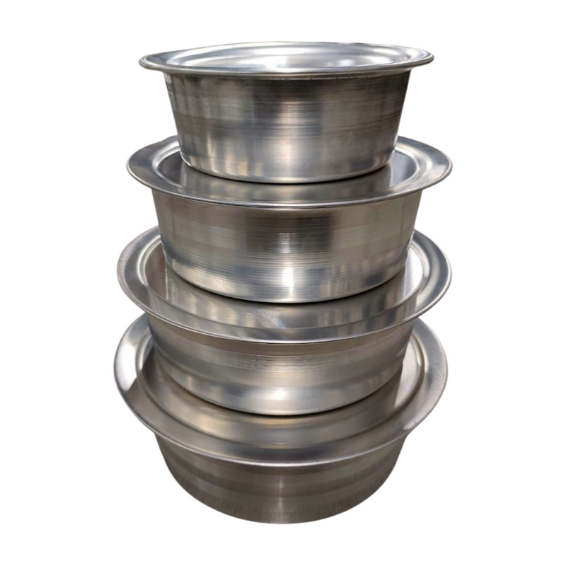 ALUMINIUM NP DEEP POT SIZE 4/5/6/7 MEDIUM DUTY SET