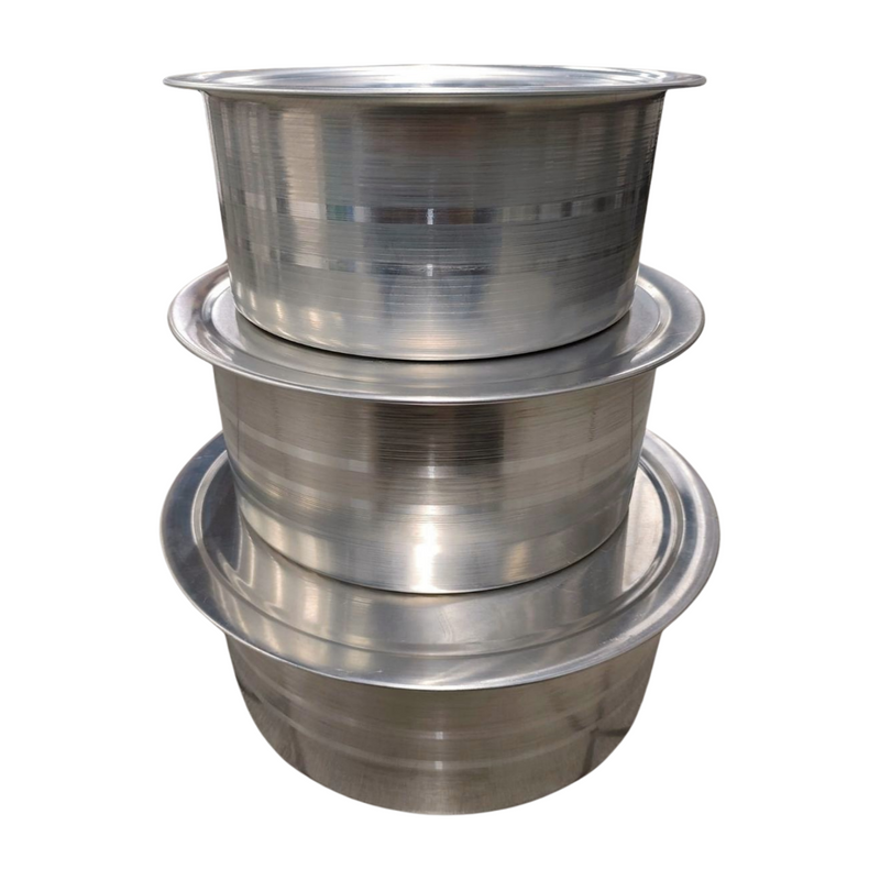 ALUMINIUM NP DEEP POT SIZE 10/11/12 HEAVY DUTY SET