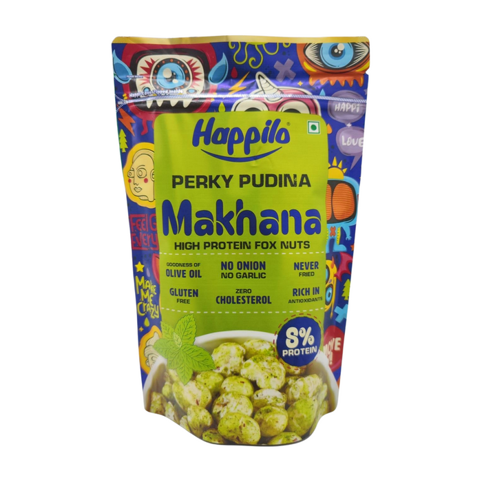 HAPPILO MAKHANA PERKY PUDINA 55GM