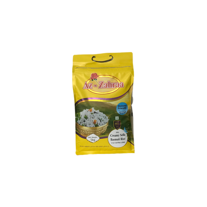 Az-Zahraa Creamy Sella 1121 Basmati Rice 5kg — Chohans Spice