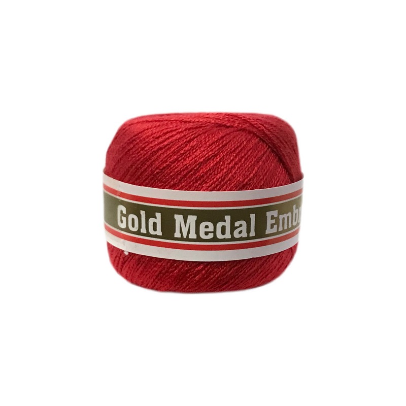 GOLD MEDAL EMBROID RED COTTON 20M