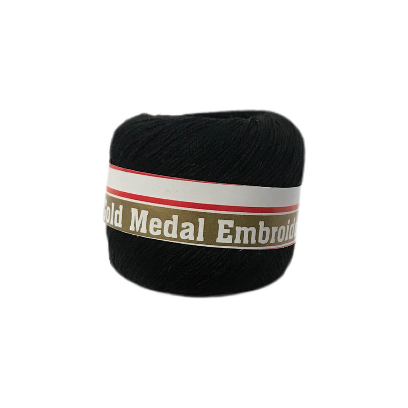 GOLD MEDAL EMBROID BLACK COTTON 20M