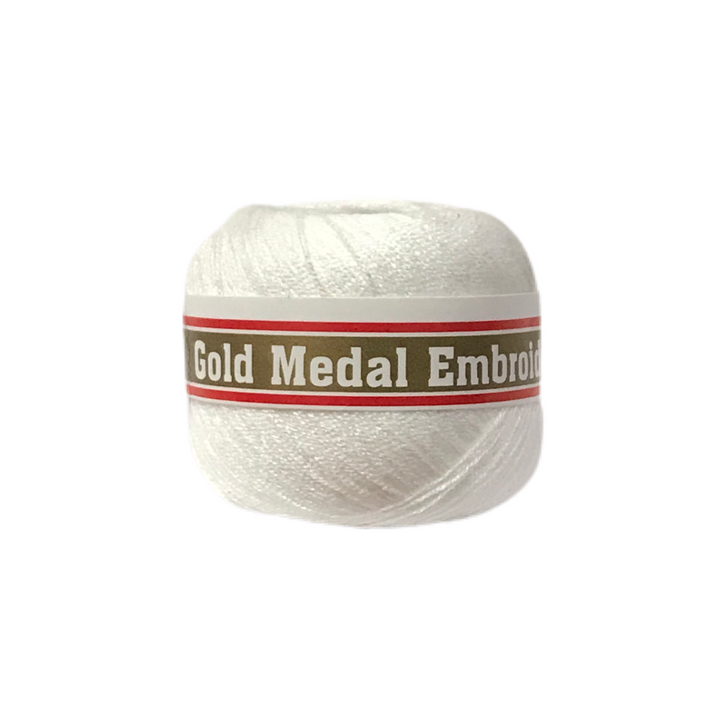 GOLD MEDAL EMBROID WHITE COTTON 20M