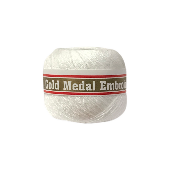 Gold Medal Embroid White Cotton 20m